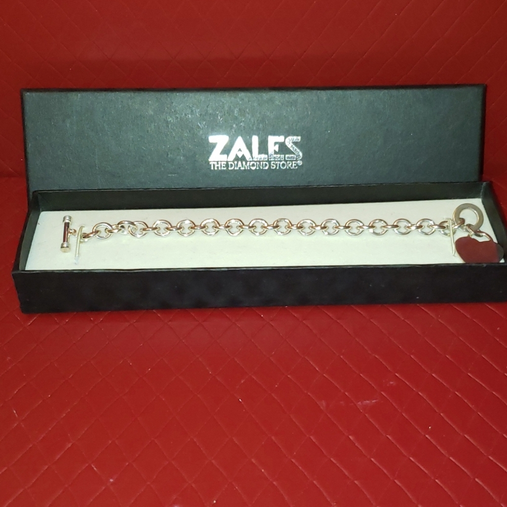 Zales heart charm toggle bracelet